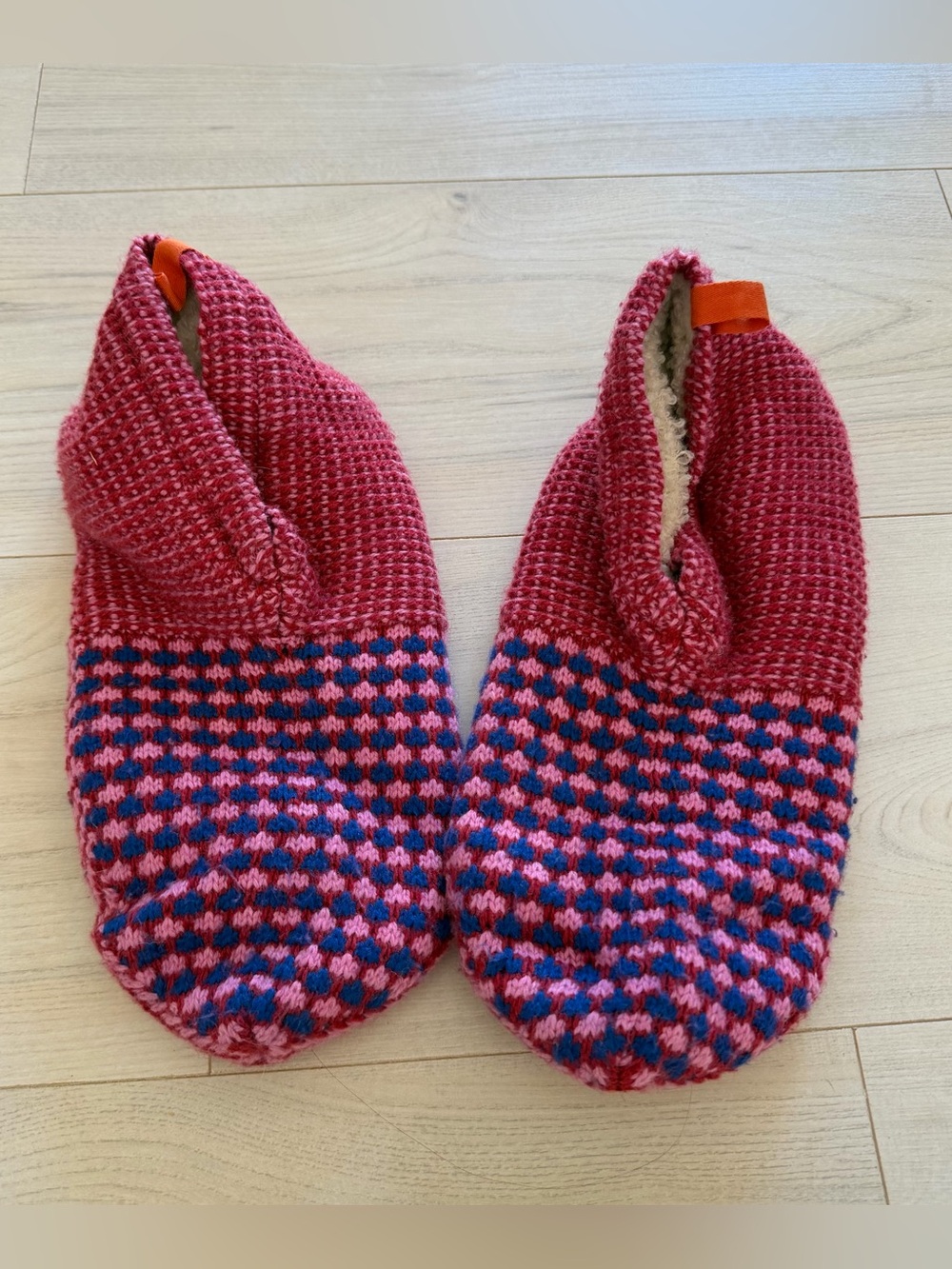 Bombas Knit Slip-On Slippers in Blue & Pink